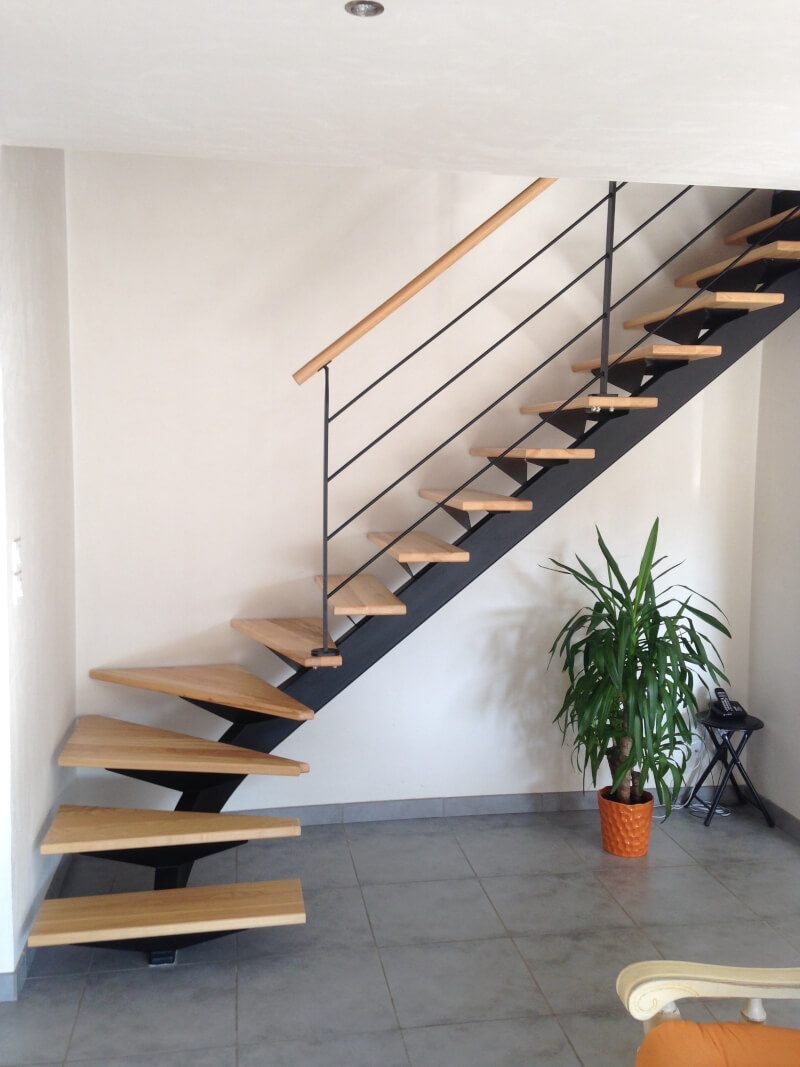 escalier bois et métal design